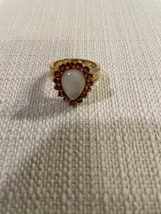 vintage rhodilite and garnet and l cluster 18k over ss. Size 10