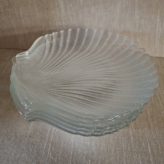 Vintage Arcoroc France Seashell Glass Platter MTS