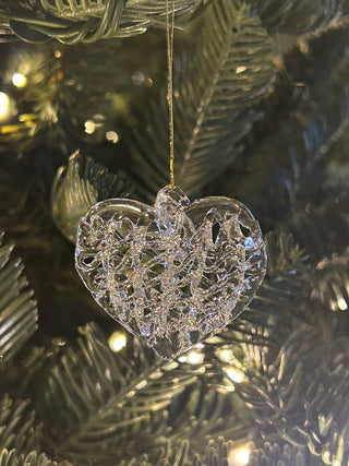 Spun Glass Heart Ornament     MTS|131713