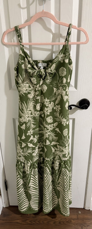Women's Sofia Vergara Medium Olive Hawaiian Floral Maxi Dress RCD|158812