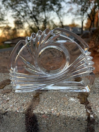 JP vintage Mikasa lead crystal mantel or desk clock