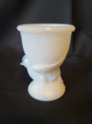 Vintage Milk Glass Egg Cup w/Chicken RCD|61409
