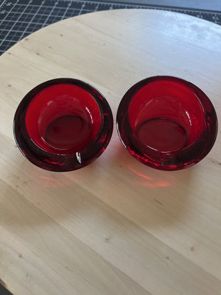 Viking MCM Ruby orb ashtray small SET OF 2 - RSV|104691