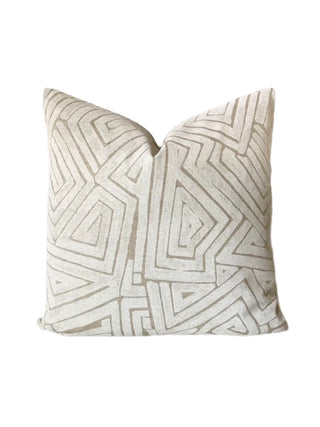 18x18 Beige and white abstract lines pillow-COVER ONLY