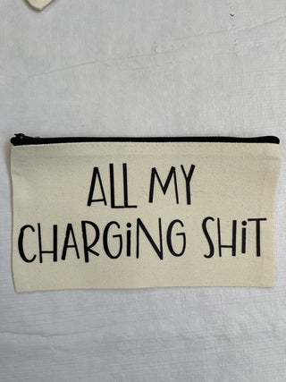 Zippered Canvas Charging Cable Pouch/Bag/Tote|74929