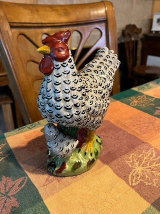 Vintage Ceramic Speckled Chicken w/Chicks RSV