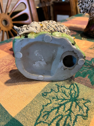 Vintage Ceramic Speckled Chicken w/Chicks RSV