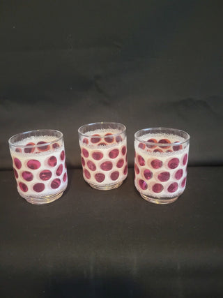 Vintage Libbey Polka Dot Juice 6oz Glass - Set of 3 RCD