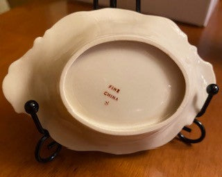 Pair 1920s Oval China Ring Dishes Pair-2