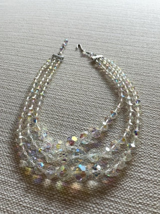 Vintage  aurora borealis crystal necklace