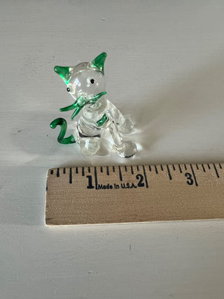 Vintage glass green cat RSV|117084