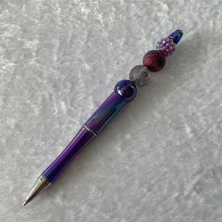 handmade beaded pen, purple RSV