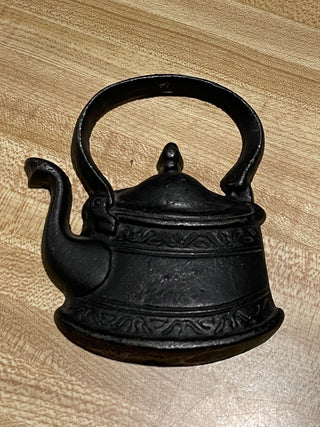 4.5" Vtg  Black Metal Tea Pot Wall Decor--SP RCD