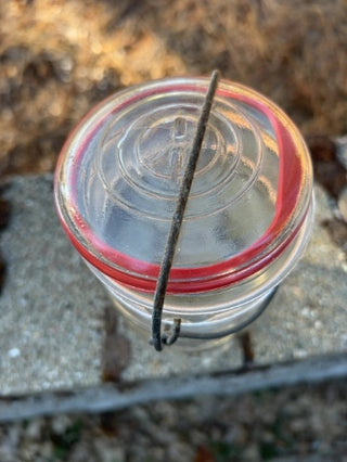7.5” Vintage Ball Eclipse Wide Mouth Jar with glass lid and wire closure