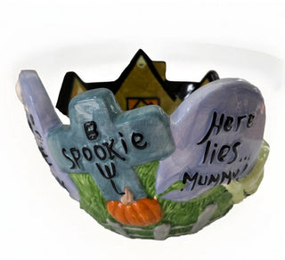 Vintage Dakin by Applause Halloween Haunted Ghost Ceramic Candy Dish Bowl #47 VV MTS