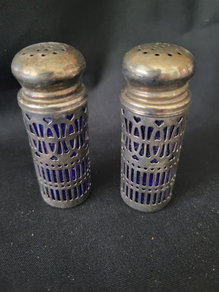 Vintage Cobalt & Silver Salt & Pepper Shaker Set RCD|96451