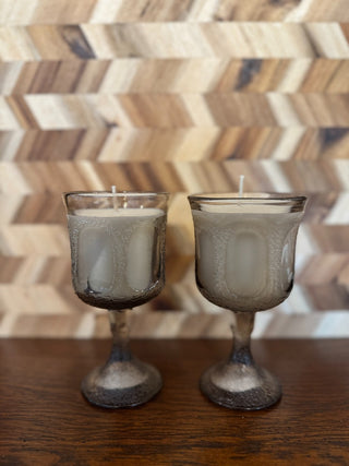 HANDMADE UPCYCLED CANDLE SMOKEY GOBLET SCENT LOVE SPELL
