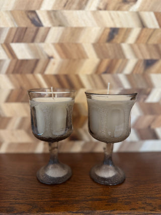 HANDMADE UPCYCLED CANDLE SMOKEY GOBLET SCENT LOVE SPELL