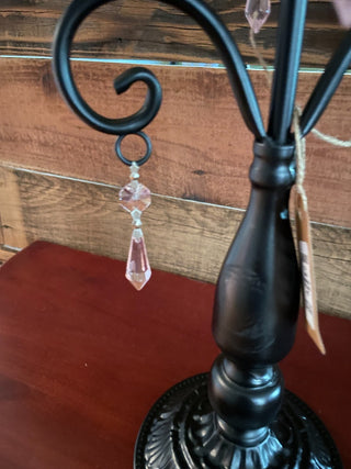 Black Candelabra w/ Pink Crystals ~MTS|113704