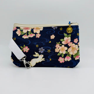 Handmade Coin Bag - Blue Kimono with bunnies - RCD|135315