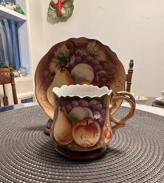 Vintage Teacup/Saucer Lefton Fruit MTS
