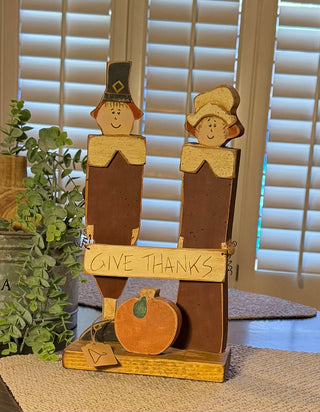 Primitive Give Thanks Pilgrim Couple RSV|122614