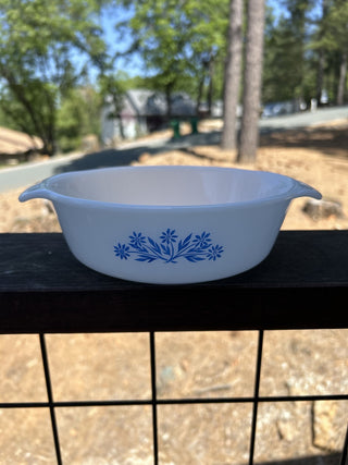 12F Vintage Anchor Hocking FIRE KING 436 Blue Cornflower USA 7.5” MTS|67119