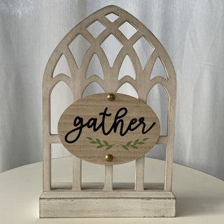 Wood "Gather" decoration RSV