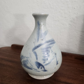 Vtg Art Pottery Blue Bird Vase - MTS