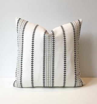 12x18 white with black boho stripes pillow|51143