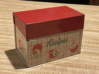 Vtg Ohio Arts Co. Red Floral Recipe Box, As Is--SP