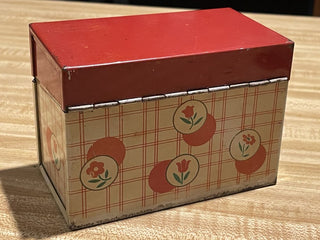Vtg Ohio Arts Co. Red Floral Recipe Box, As Is--SP