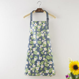 Chrysanthemum Print Waterproof Aprons with pockets-RS