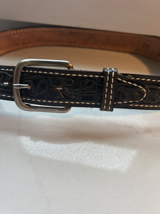 Hand Crafted 100% Leather Black Belt -RSV|130173