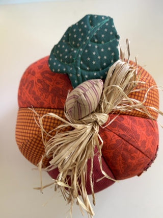 Hallmark Fall Patchwork Fabric Pumpkin