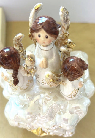Kurt S. Adler Santas World Porcelain "Hark the Hearld Angels Wind Up Music Box #62 VV MTS|125813