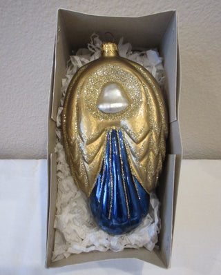 Rare Vintage Kurt Adler Polonaise Angel Glass Christmas Ornament 6 X 3.5" #62 VV MTS|125306