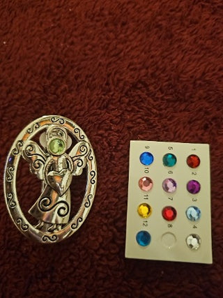 Birthstone Guardian Angel Clip