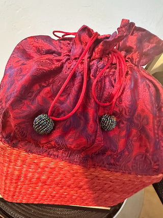 Basket Red Weave Scarf - Beaded Ties MTS