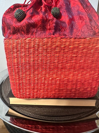 Basket Red Weave Scarf - Beaded Ties MTS