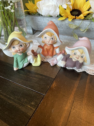 Vtg HOMCO Pixie Elves Set of 3 RCD|73774