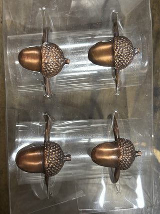 Acorn copper napkin rings|49128