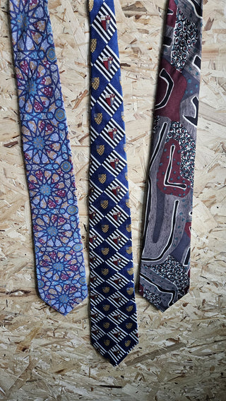 Men's - Vintage Halston III -  80's Geometric Necktie (BRI) - MTS|143063
