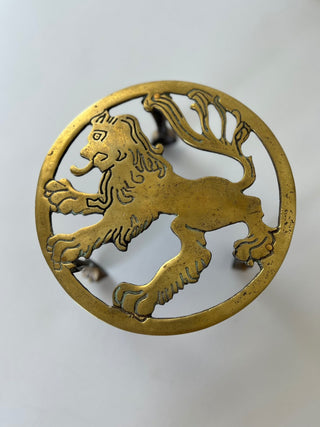 Vintage brass lion trivet stand RSV