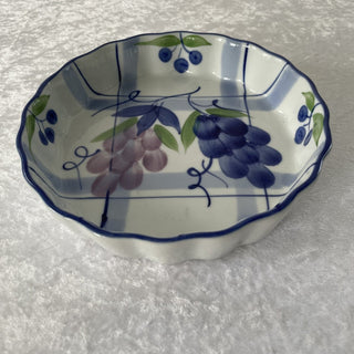small quiche dish, blue & white RSV