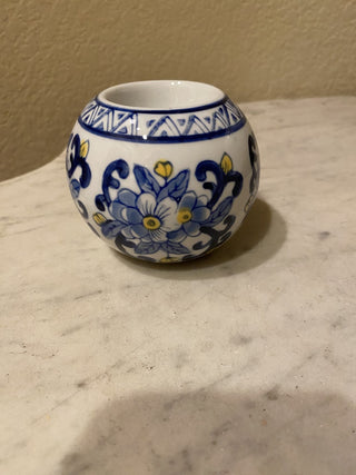 Vtg Chinoiserie holder w/candle|50273