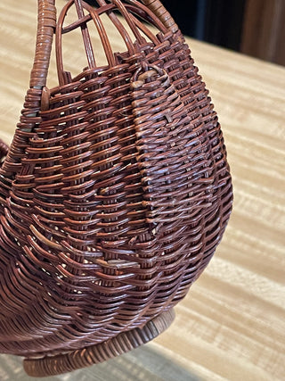 11" Vtg Wicker Bunny Basket, Head/ Tail--SP MTS