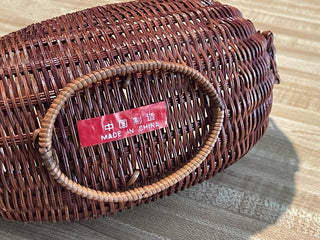 11" Vtg Wicker Bunny Basket, Head/ Tail--SP MTS
