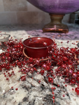 Votive Candle Holder with Red Candle Ring RCD