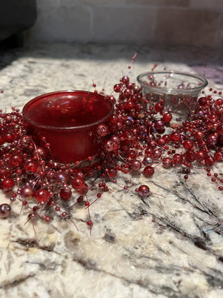 Votive Candle Holder with Red Candle Ring RCD